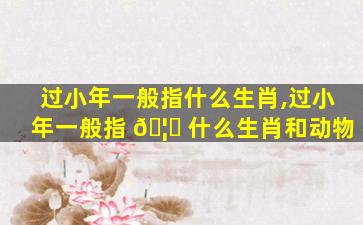 过小年一般指什么生肖,过小年一般指 🦍 什么生肖和动物